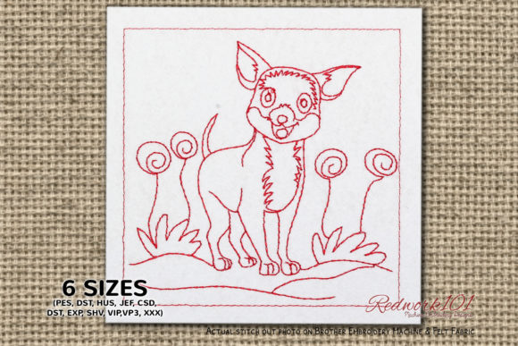 Cute Chihuahua Redwork: A Holiday Design Review