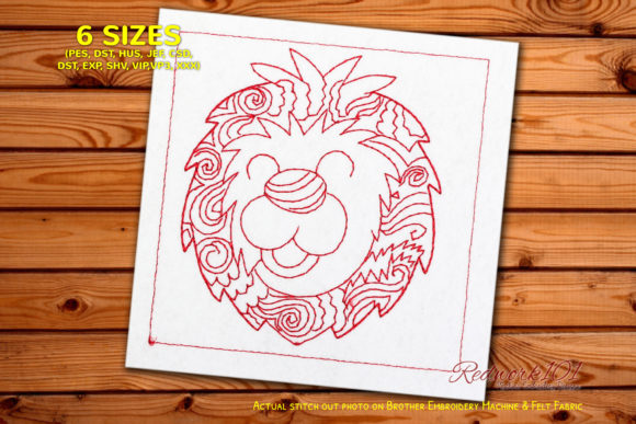 Lion Head with Floral Redwork: A Seller’s Review