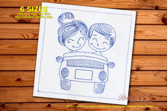 Review: Lovely Couple Driving Car Redwork