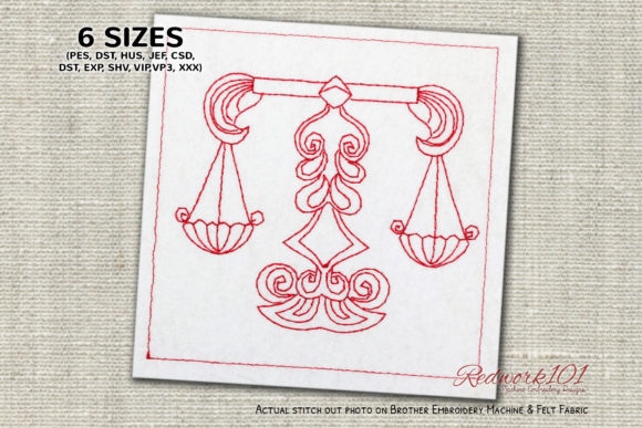 Review: Scale Libra Zodiac Sign Redwork for Holiday Sales