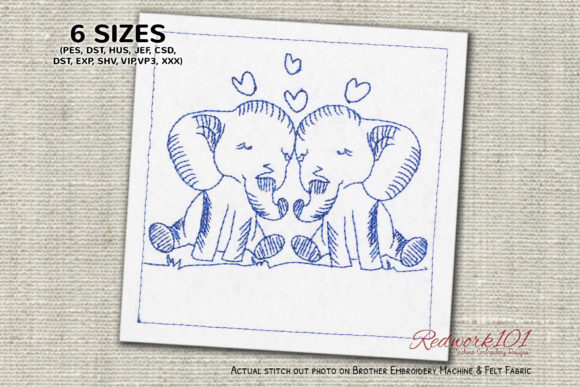 Review: Two Elephants in Love Machine Embroidery Design