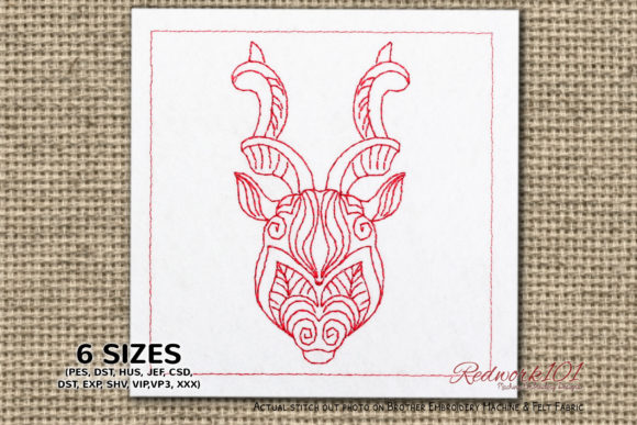 Reviewing Animal Head Capricorn Symbol Redwork