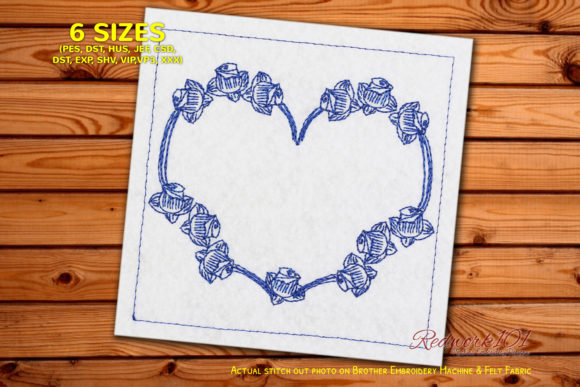 Reviewing Floral Frame Heart Shape Redwork for Apparel