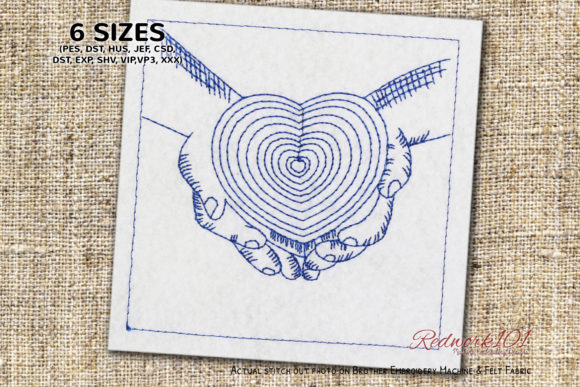 Reviewing Heart Shaped Box in Hand Redwork for Valentine’s