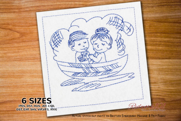 Reviewing Lovely Couple in Boat Redwork for Apparel